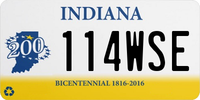 IN license plate 114WSE