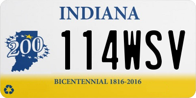 IN license plate 114WSV