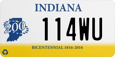 IN license plate 114WU