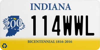 IN license plate 114WWL
