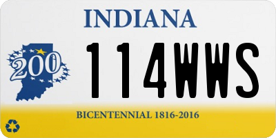 IN license plate 114WWS