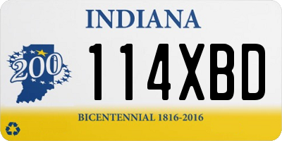 IN license plate 114XBD