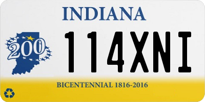 IN license plate 114XNI