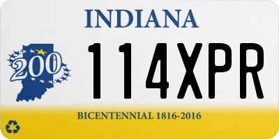 IN license plate 114XPR
