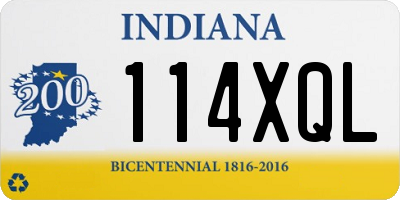 IN license plate 114XQL