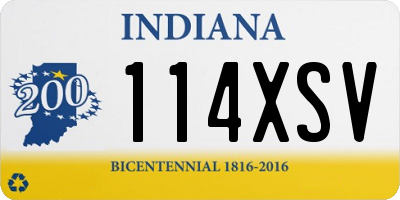 IN license plate 114XSV