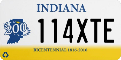 IN license plate 114XTE