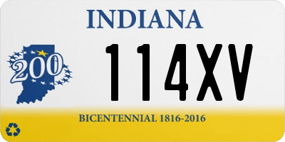IN license plate 114XV