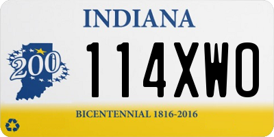 IN license plate 114XWO