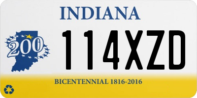 IN license plate 114XZD