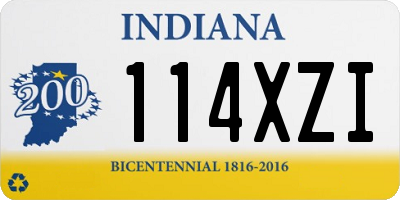 IN license plate 114XZI