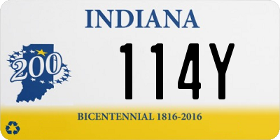 IN license plate 114Y