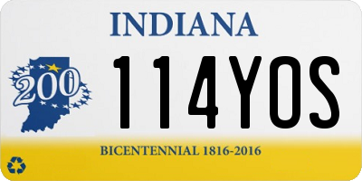 IN license plate 114YOS
