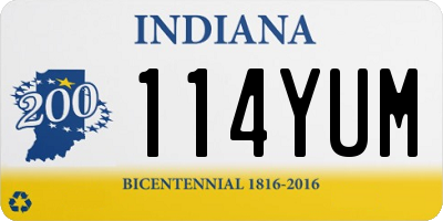 IN license plate 114YUM