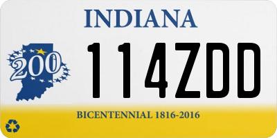 IN license plate 114ZDD