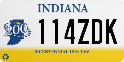 IN license plate 114ZDK