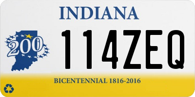 IN license plate 114ZEQ