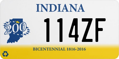 IN license plate 114ZF