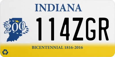 IN license plate 114ZGR