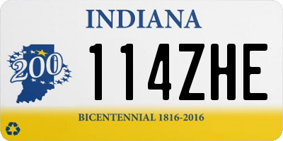 IN license plate 114ZHE