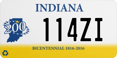 IN license plate 114ZI