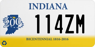 IN license plate 114ZM