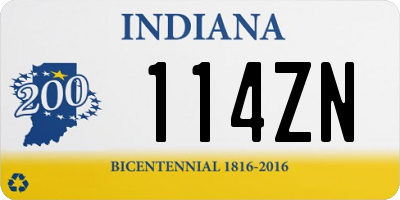 IN license plate 114ZN