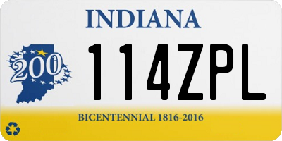 IN license plate 114ZPL