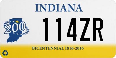 IN license plate 114ZR