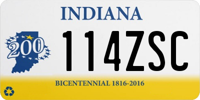 IN license plate 114ZSC