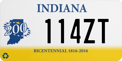 IN license plate 114ZT