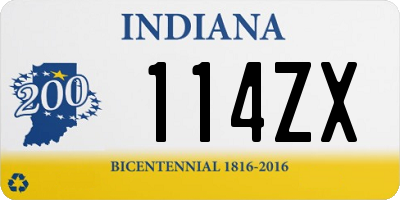 IN license plate 114ZX