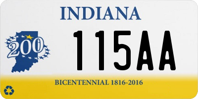 IN license plate 115AA