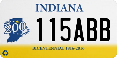 IN license plate 115ABB