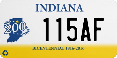 IN license plate 115AF