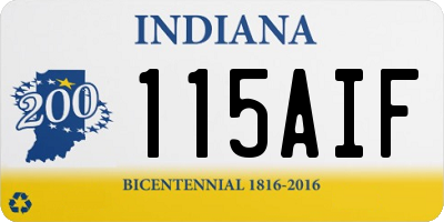 IN license plate 115AIF
