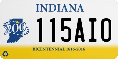IN license plate 115AIO