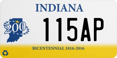 IN license plate 115AP