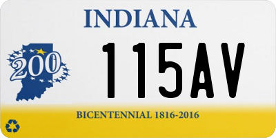 IN license plate 115AV