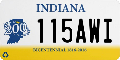 IN license plate 115AWI