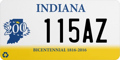 IN license plate 115AZ