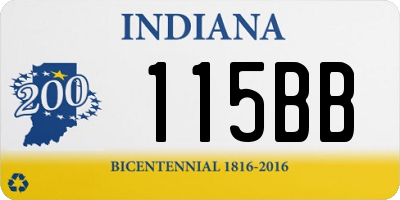 IN license plate 115BB