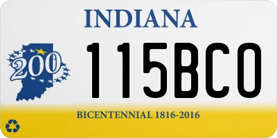 IN license plate 115BCO
