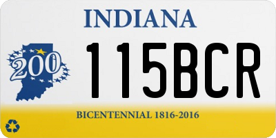 IN license plate 115BCR