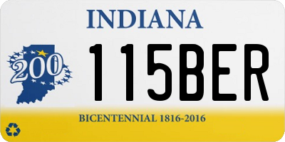 IN license plate 115BER