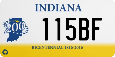IN license plate 115BF