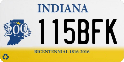 IN license plate 115BFK