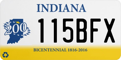 IN license plate 115BFX