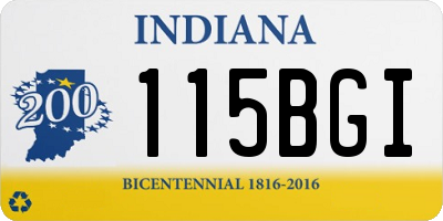 IN license plate 115BGI