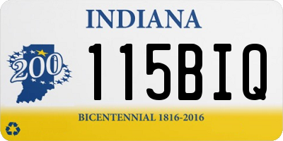 IN license plate 115BIQ